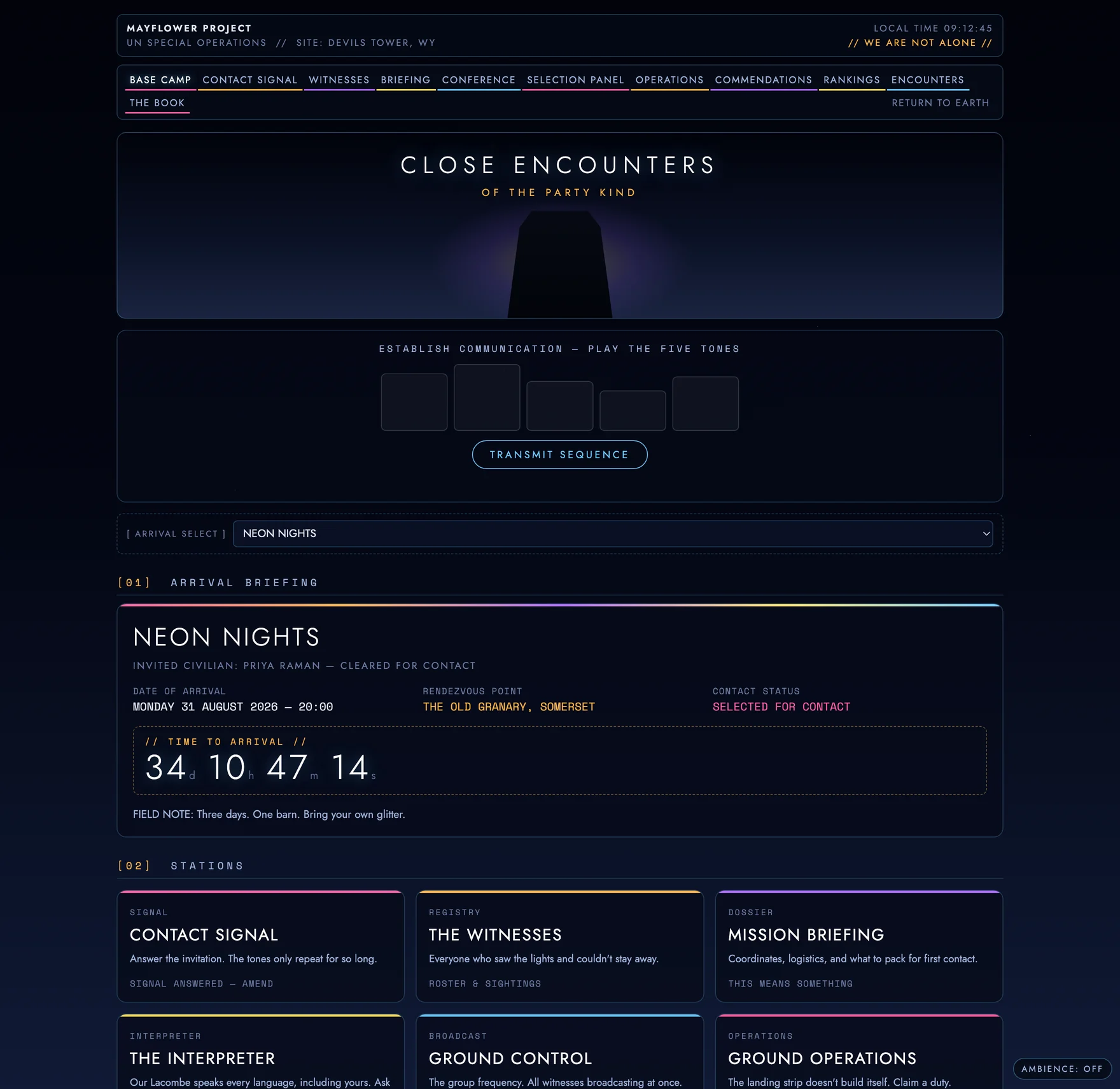 Close Encounters mothership console theme