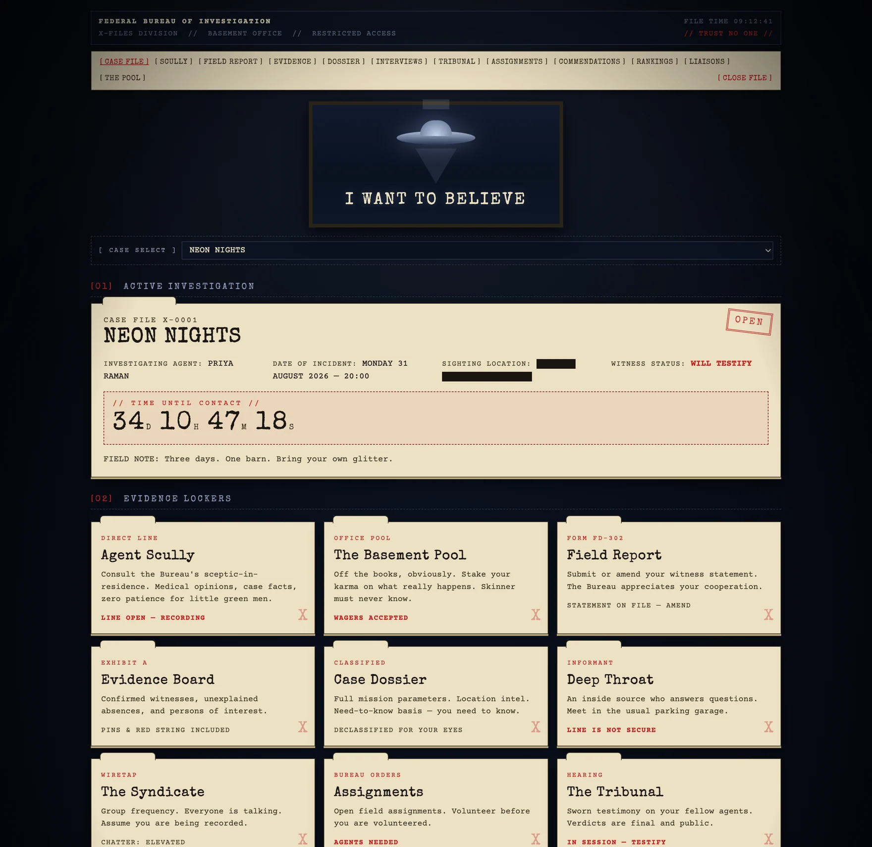 X-Files case file theme